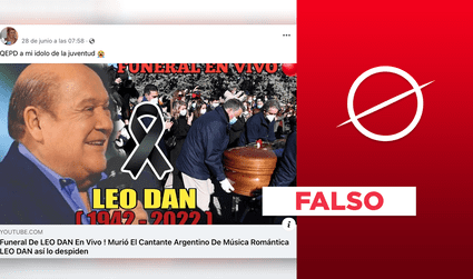 No, el cantante Leopoldo Dante Tévez, más conocido como Leo Dan, no ha fallecido, como indica viral