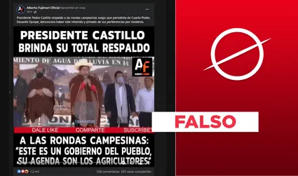 No, Castillo no ha brindado respaldo a rondas campesinas tras retención forzada de periodista