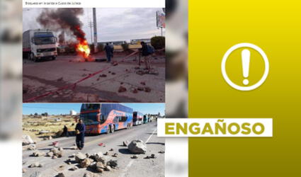 No, imágenes no muestran “bloqueos” del reciente paro de transportistas en Juliaca, Puno