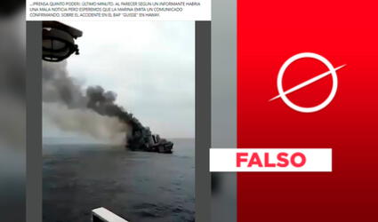 No, esta foto no muestra el incendio de la corbeta BAP Guise de la Marina de Guerra del Perú