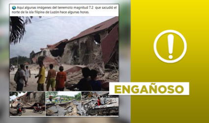 No, estas fotos no fueron capturadas tras el reciente terremoto en Filipinas