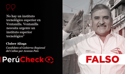 Es falso que no haya un instituto superior tecnológico en Ventanilla como señala candidato al Callao Cluber Aliaga
