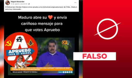 No, video de Nicolás Maduro saludando a Chile no es actual ni en apoyo al “apruebo”