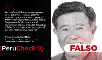 Es falso que los gobiernos regionales no tengan funciones en la gestión de residuos sólidos