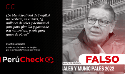 Es falso que la municipalidad de Trujillo maneje un presupuesto de 63 millones de soles