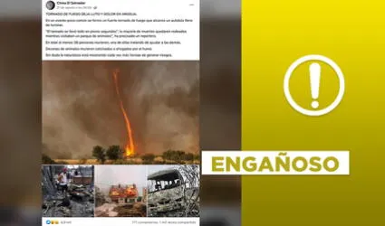 Publicación viral sobre “tornado de fuego en Argelia” presenta fotos engañosas