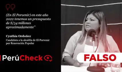 Es falso que la Municipalidad Distrital de El Porvenir maneje un presupuesto de S/ 54 millones