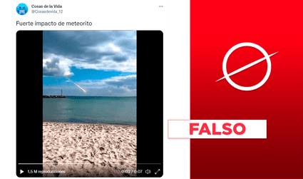 Es falso el video viral en el que un meteorito impacta contra el mar: se trata de una animación en 3D