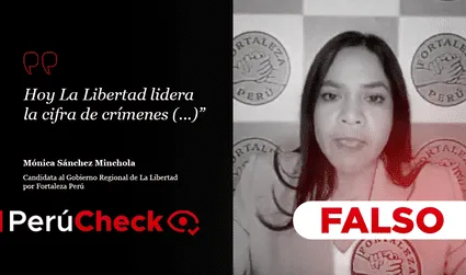 Es falso que La Libertad lidera la cifra de crímenes, como afirmó candidata Mónica Sánchez