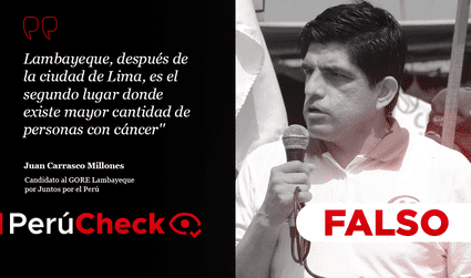 Lambayeque no es la segunda región del Perú con más personas con cáncer, como dijo Juan Carrasco