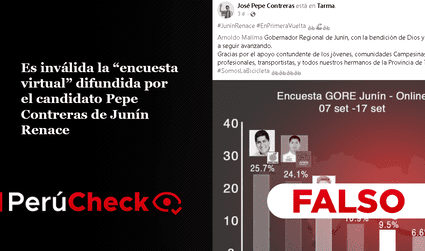 Es inválida la ‘encuesta virtual’ difundida por el candidato Pepe Contreras de Junín Renace
