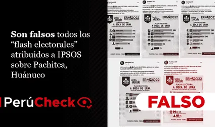 Son falsos todos los “flashes electorales” sobre la provincia de Pachitea, departamento de Huánuco, atribuidos a Ipsos