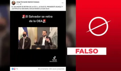 No, este video no muestra a Nayib Bukele anunciando que El Salvador se retira de la OEA