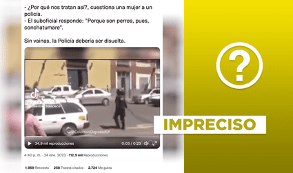 No, este video que muestra a un policía gritando a una mujer no pertenece a la crisis actual en Perú
