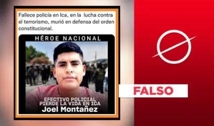 Es falso que policía Joel Montañez falleció durante enfrentamiento con manifestantes en Ica