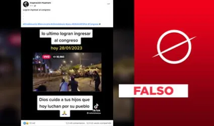 No, video viral no muestra a manifestantes "ingresando al Congreso"