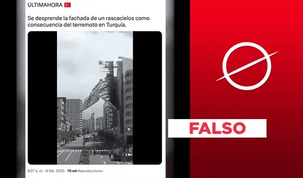 Este video, en el que “se desprende la fachada” de un edificio, no fue grabado luego del terremoto en Turquía