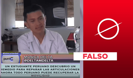 No, estudiante peruano no descubrió una “fórmula” que cura dolencias y enfermedades articulares