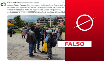 Es falso que el embajador de Cuba en Perú, el 'Gallo' Zamora, haya sido visto o detenido en Cusco