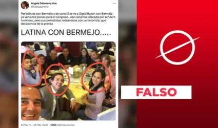 Es falsa la supuesta imagen del congresista Guillermo Bermejo reunido con periodistas de Latina