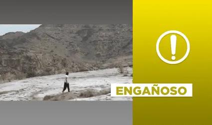 No, video de hombre atravesando un deslizamiento no pertenece al contexto actual peruano