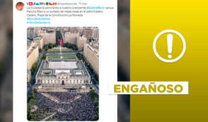 No, esta foto no muestra a la población chilena reunida por el primer año de Gobierno de Gabriel Boric