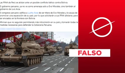 Foto no muestra al Ejército peruano alistándose para un posible conflicto bélico con Bolivia