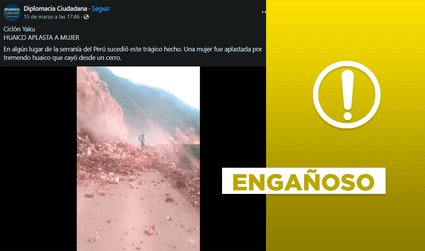 No, video de huaico arrastrando a mujer no es actual: data de 2018