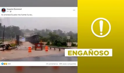 Publicación sobre efecto de las lluvias en Ecuador contiene videos fuera de contexto