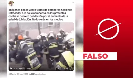 No, este video no fue grabado en el contexto de las protestas por la reforma de pensiones en Francia