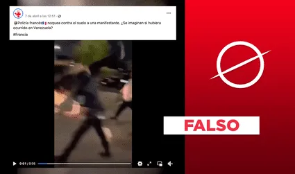 No, video que muestra cómo un "policía" arroja al suelo a una mujer no fue grabado en Francia