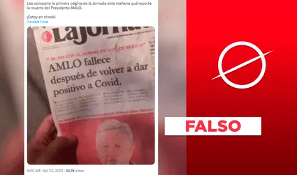 No, el medio La Jornada no informó el 24 de abril sobre el fallecimiento del presidente de México