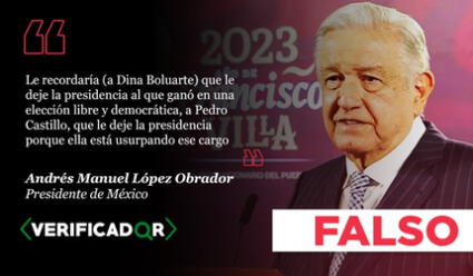Es falso que Dina Boluarte está “usurpando” el cargo de presidenta del Perú, como lo dijo AMLO