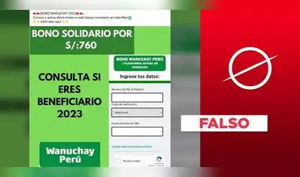 Midagri no está repartiendo un "Bono Wanuchay 2023" y "Bono Solidario S/ 760"