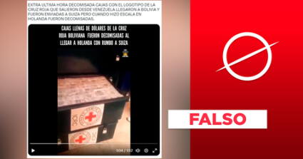 Video no expone “cajas llenas de dólares” de la Cruz Roja decomisadas recientemente en Holanda