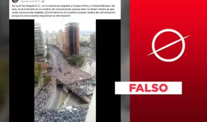 Video viral no fue grabado en una marcha a favor de Gustavo Petro en Bogotá, Colombia