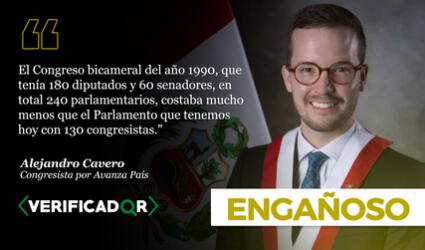 Congresista Alejandro Cavero hizo comparación engañosa sobre costo del Congreso en 1990 y 2023