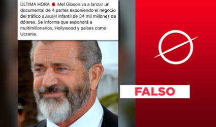 Mel Gibson no ha anunciado que estrenará un documental sobre el tráfico infantil