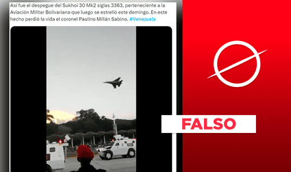 Video viral no muestra accidente de avión Sukhoi en Venezuela ni despegue