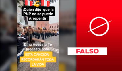 Policías no cantaron "Dina asesina" como muestra un video falso: el material fue editado