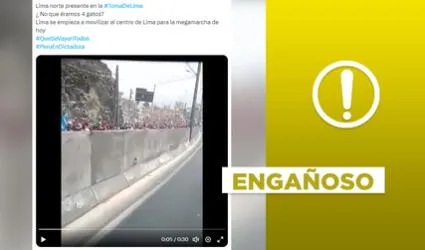 Video no expone movilización de manifestantes de Lima Norte en la reciente 'Marcha Nacional'