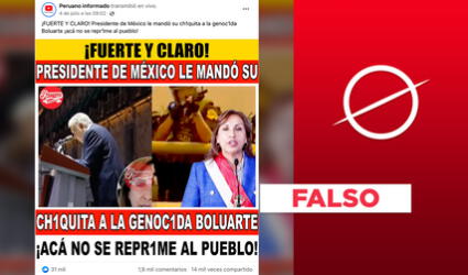 AMLO no se refirió a Dina Boluarte cuando declaró que "no se reprime al pueblo"