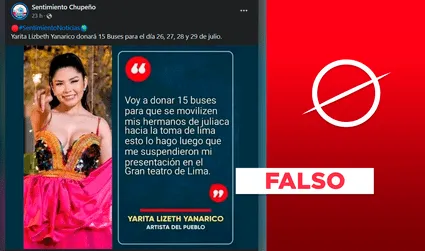 Yarita Lizeth no dijo que donará 15 buses para que puneños "se movilicen hacia la Toma de Lima"