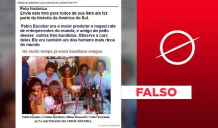 Foto viral no muestra a Pablo Escobar con Dilma Rousseff, Cristina Fernández y Néstor Kirchner
