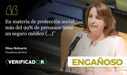 Dina Boluarte exageró la cantidad de asegurados ante Naciones Unidas: no son “más del 99%”