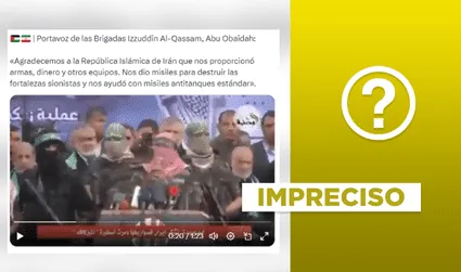 Video no expone a Hamás agradeciendo a Irán por armamentos en octubre de 2023