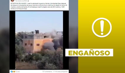 Video viral de edificio bombardeado por Israel en Gaza no es actual