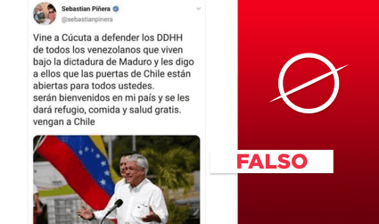 Piñera no ofreció en X “refugio, comida y salud gratis” a ciudadanos venezolanos que vayan a Chile