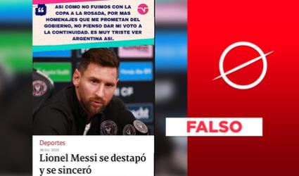 Es falso que Lionel Messi haya dicho "No pienso dar mi voto a la continuidad", como indica un posteo viral