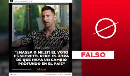 Lionel Messi no ha dicho que "es hora de que haya un cambio profundo" en Argentina